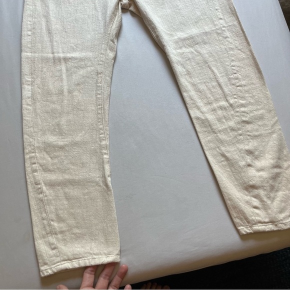 NIKO AND ivory cream denim slim leg cropped overall straps jeans - Picture 2 of 7